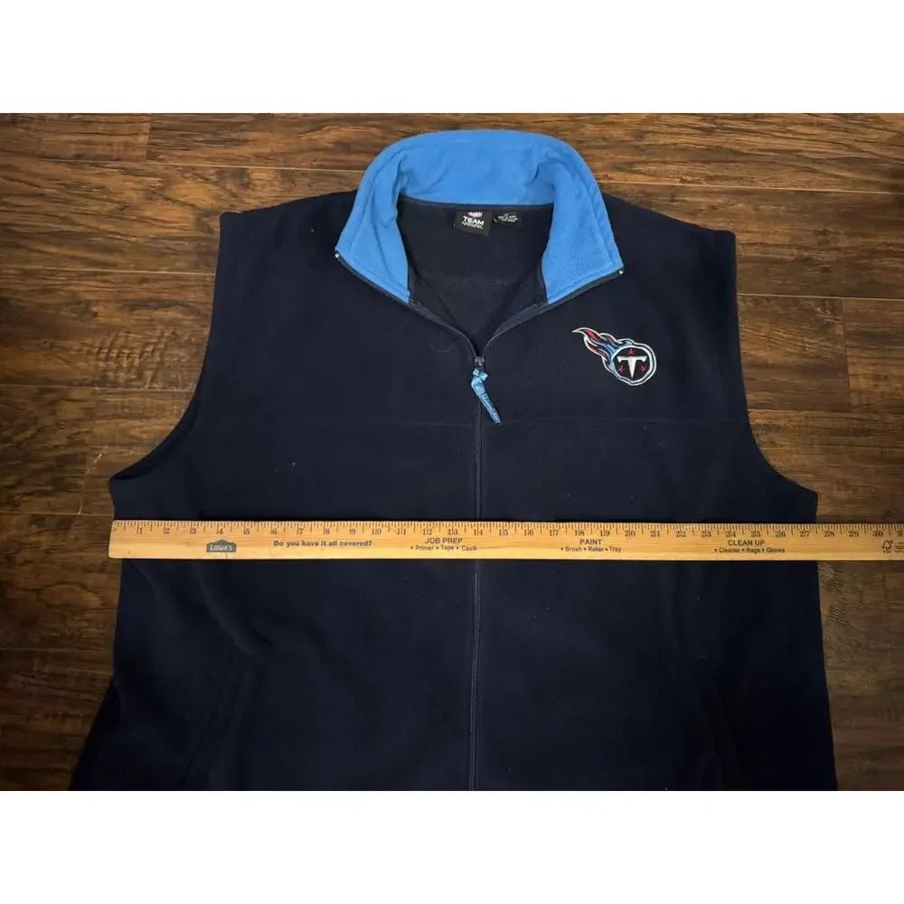 NFL Team Apparel Tennessee Titans NFL Football Navy Blue Fleece Vest XLT